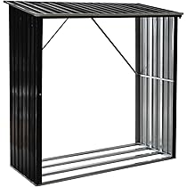 屋根付き薪ラック 大型 金属製　屋根付き Amazon.co.jp: Harper & Bright Designs 薪ラック 屋根付き 屋外